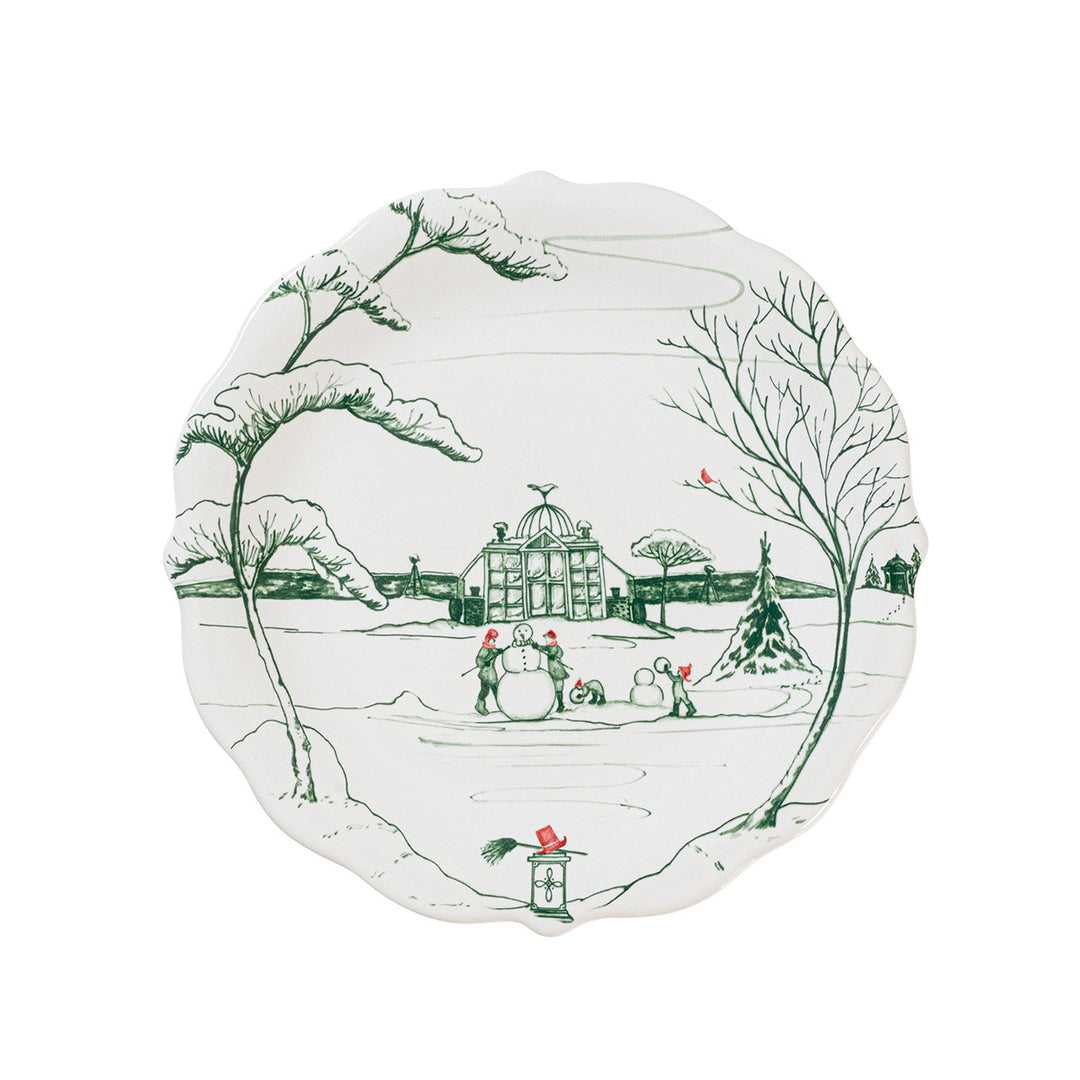 Juliska Winter Frolic Party Plate Assorted Set Of 4 - Evergreen