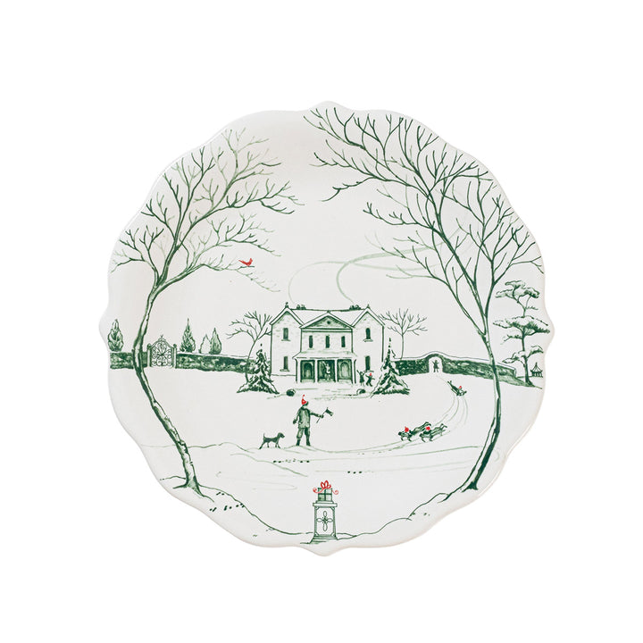 Juliska Winter Frolic Party Plate Assorted Set Of 4 - Evergreen