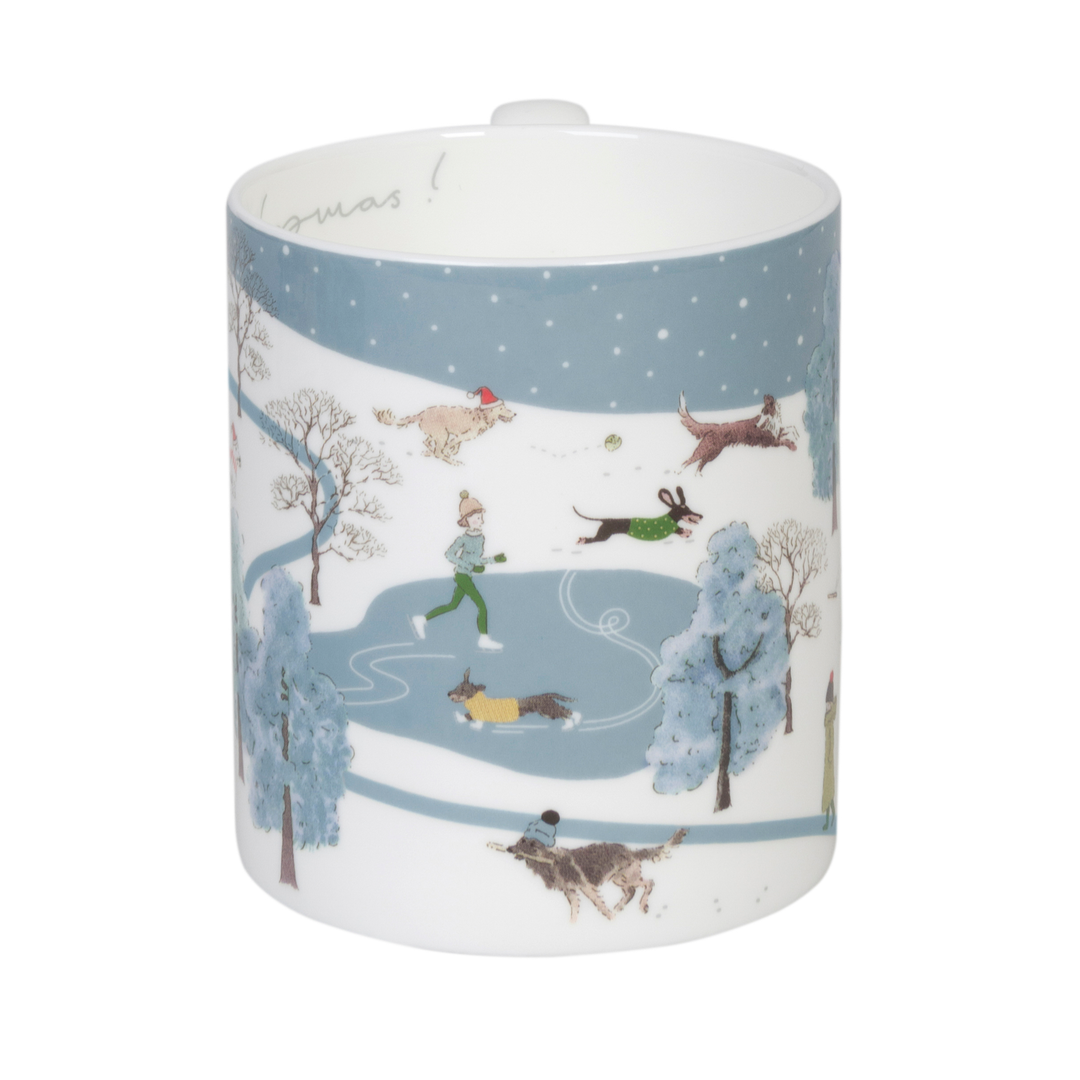 Christmas Dogs Scene Mug