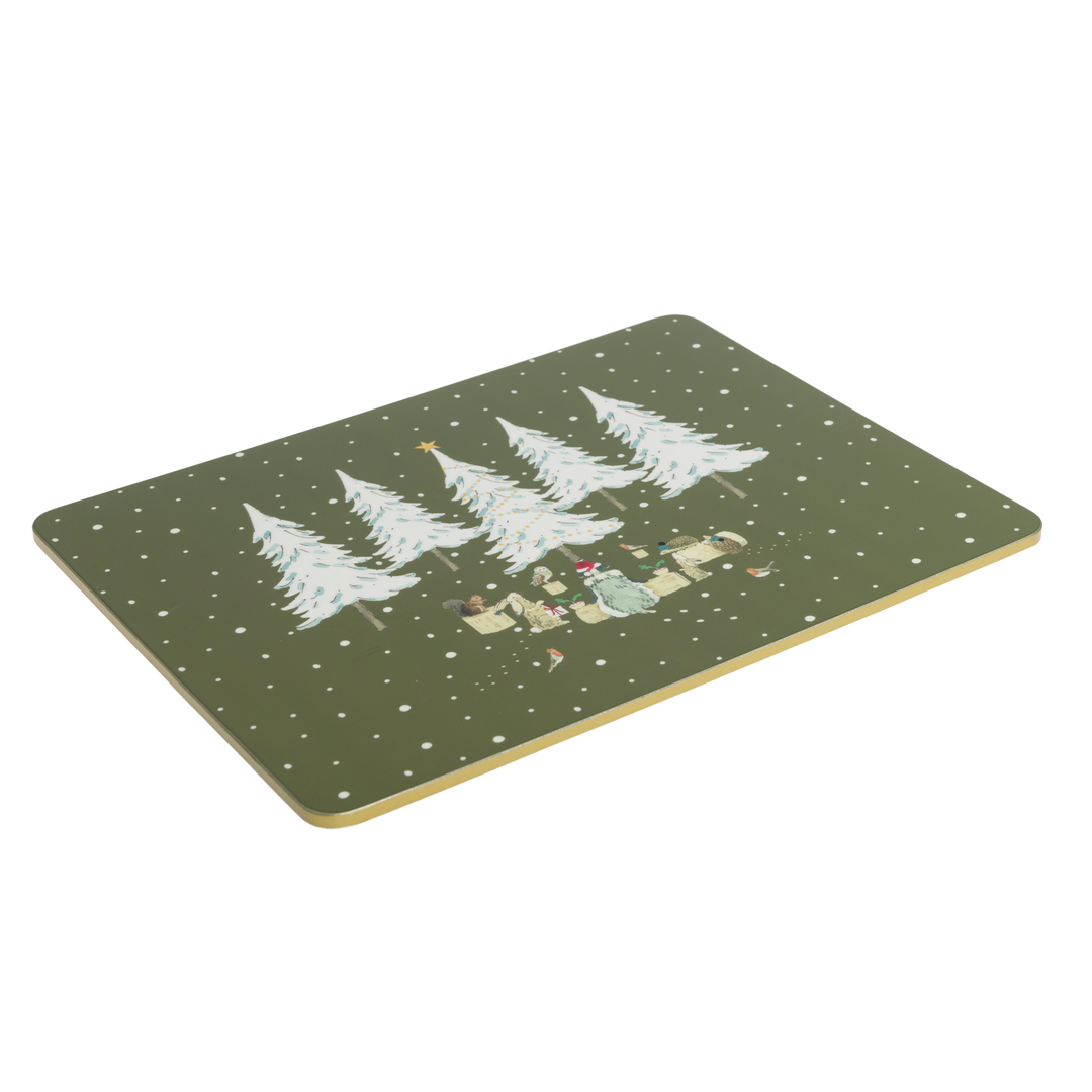 Festive Forest Cork Placemats Set Of Four