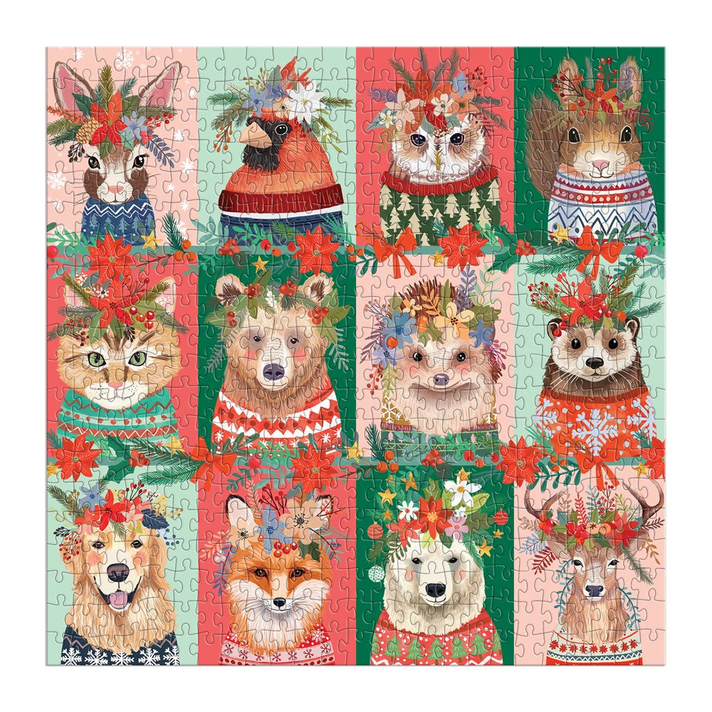 Furry And Brite Holiday Spirit 500 Piece Puzzle