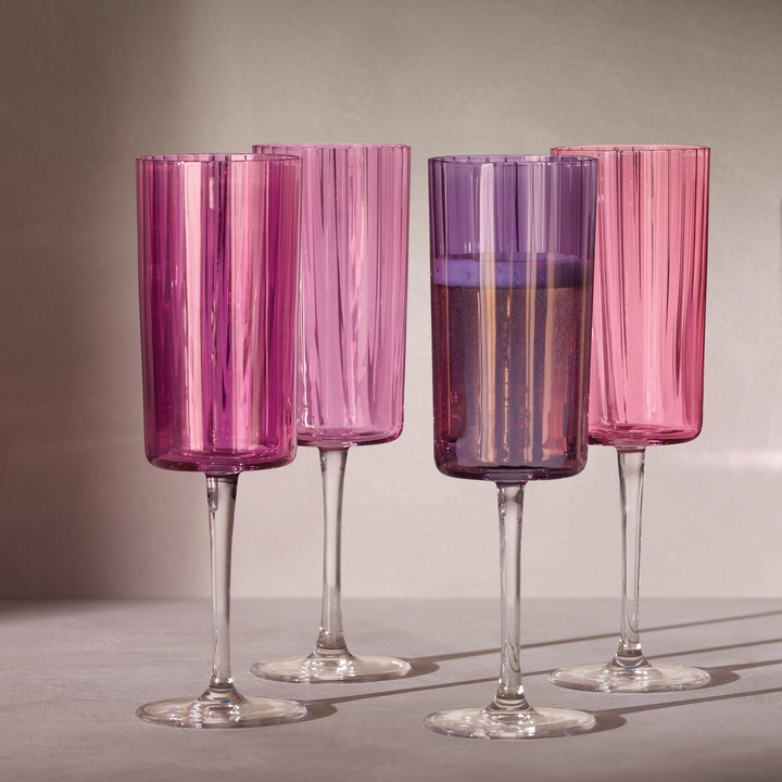 Garnet Gem Champagne Flutes Set of Four