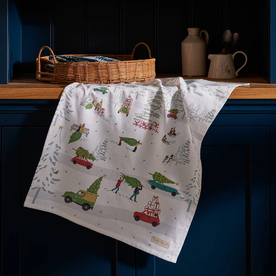 Home For Christmas Scene Dishtowel