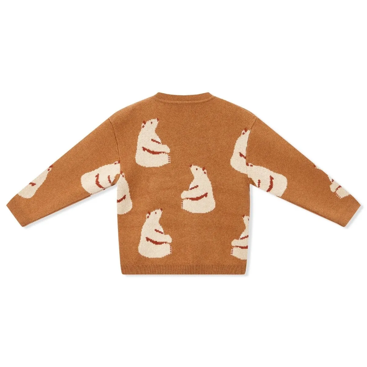 Honey Bear Birdseye Jacquard Knitted Sweater