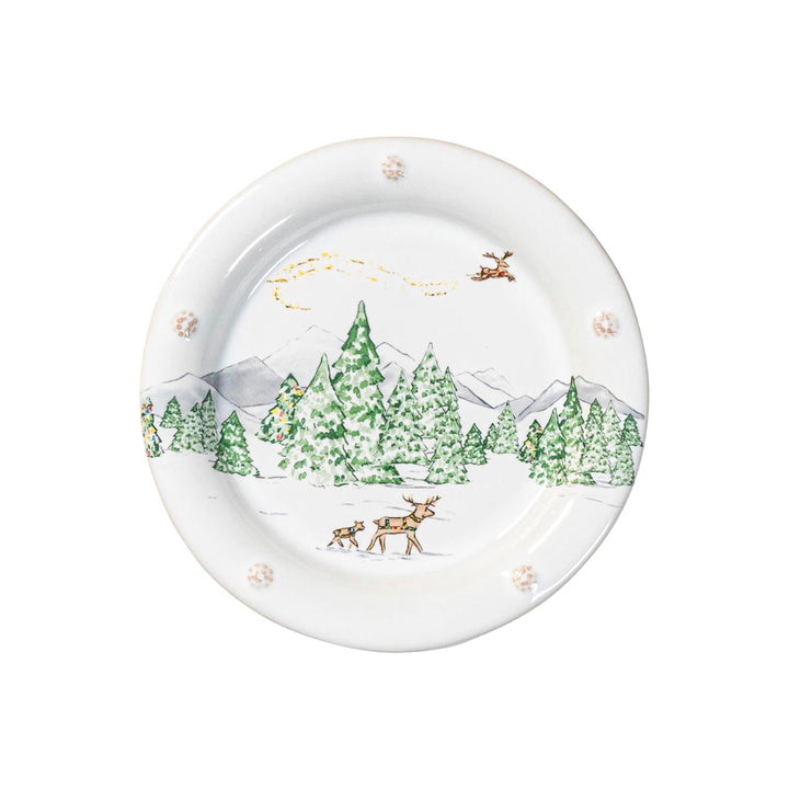 Juliska North Pole Side/Cocktail Plate Assorted Set Of 4