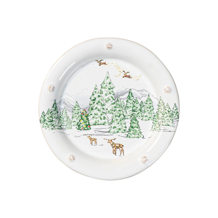 Juliska North Pole Side/Cocktail Plate Assorted Set Of 4