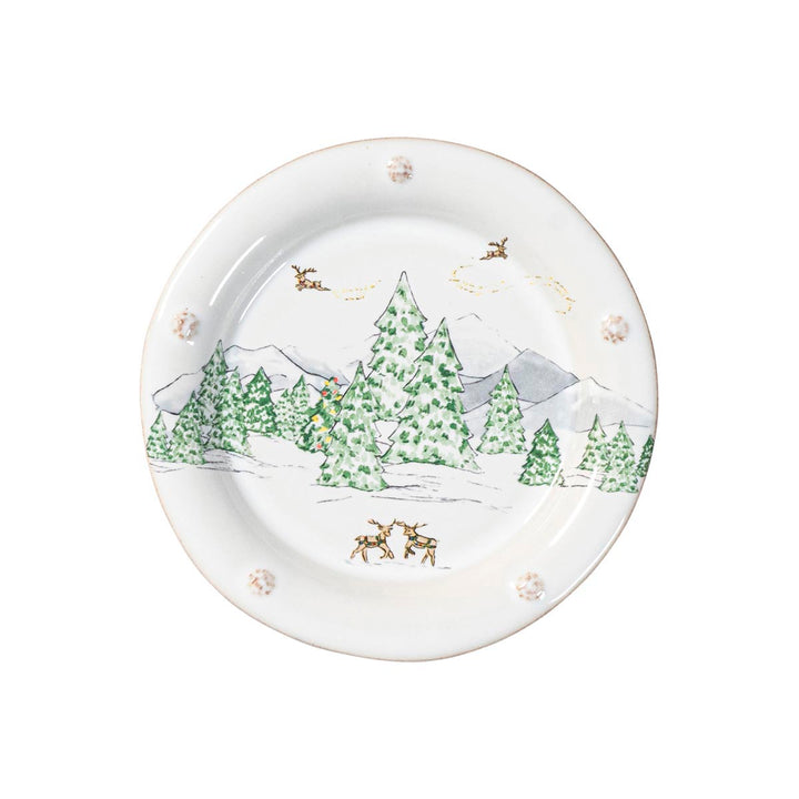 Juliska North Pole Side/Cocktail Plate Assorted Set Of 4