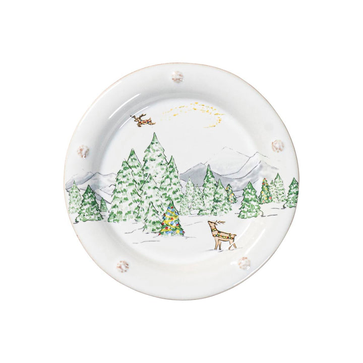 Juliska North Pole Side/Cocktail Plate Assorted Set Of 4