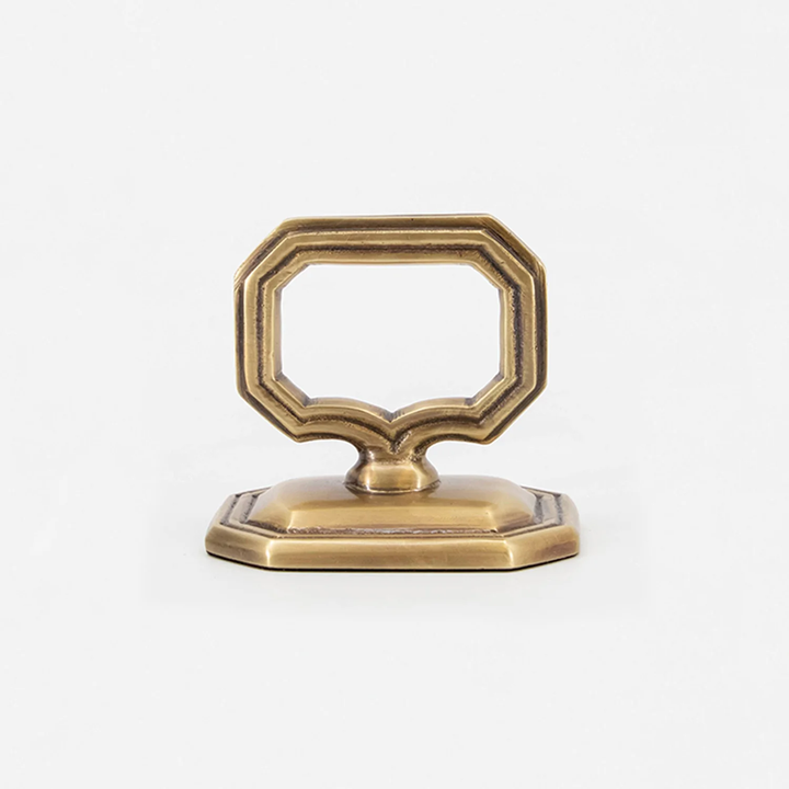 Napkin Ring With Place Card Holder In Brass