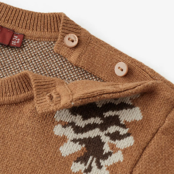 Pinecone & Hedgehog Knitted Birdseye Jacquard Sweater