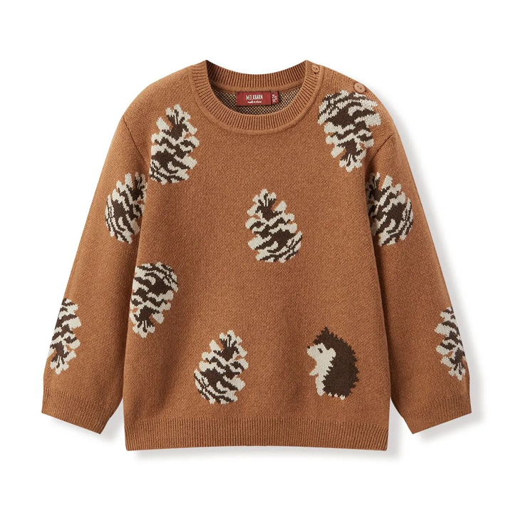 Pinecone & Hedgehog Knitted Birdseye Jacquard Sweater