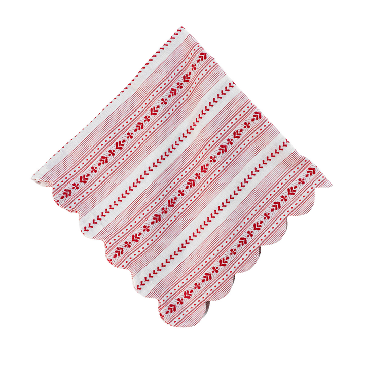 Juliska Villa Stripe Napkin - Ruby