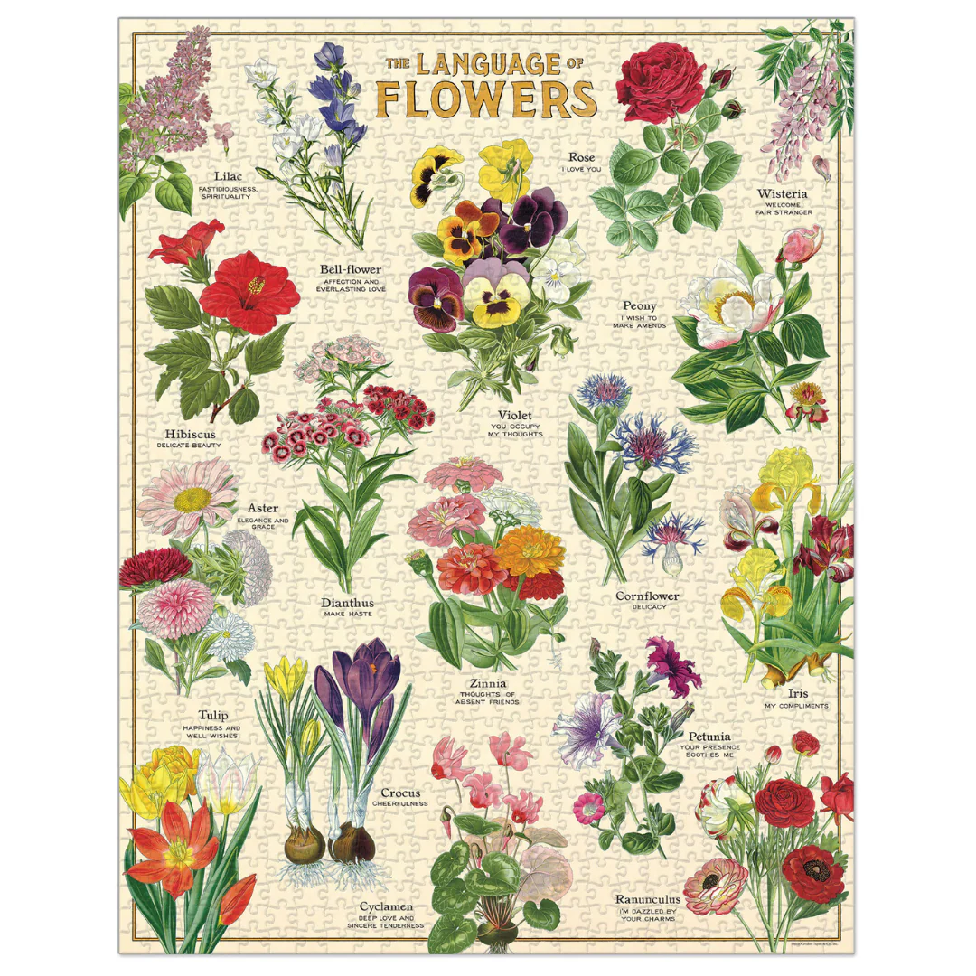 Vintage Language Of Flowers 1000 Piece Puzzle