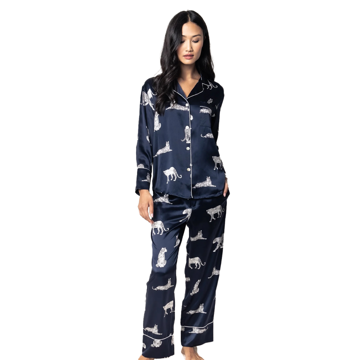 Mulberry Silk Panthère De Nuit Pajama