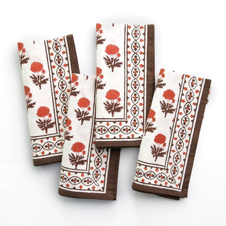 Gaya Brown Persimmon Napkins Set Of Four