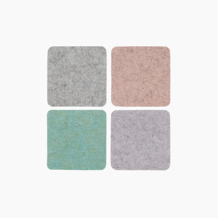 Set of Four Square Felt Coasters - Breeze Mix