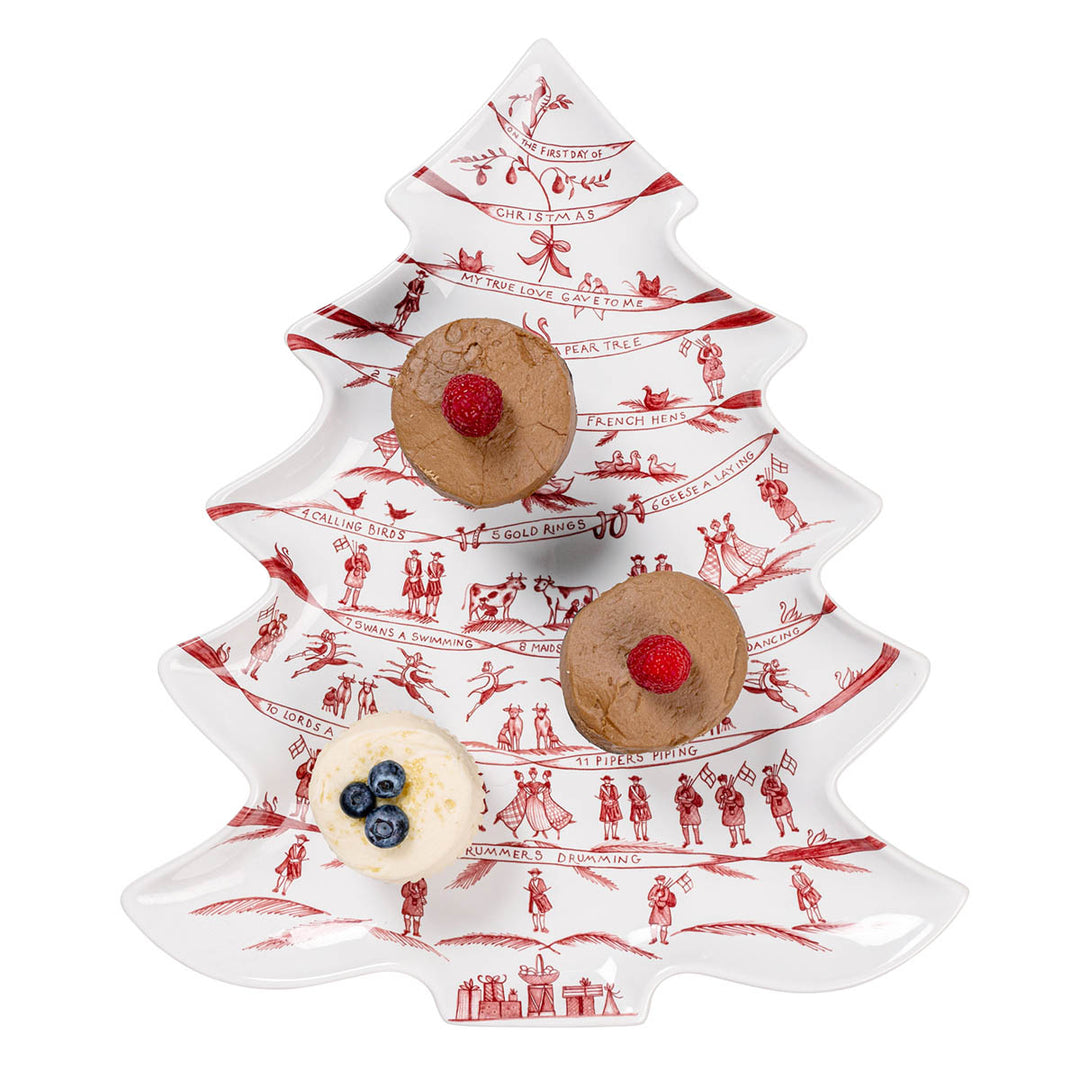 Juliska Winter Frolic 12 Days Of Christmas Tree Platter - Ruby