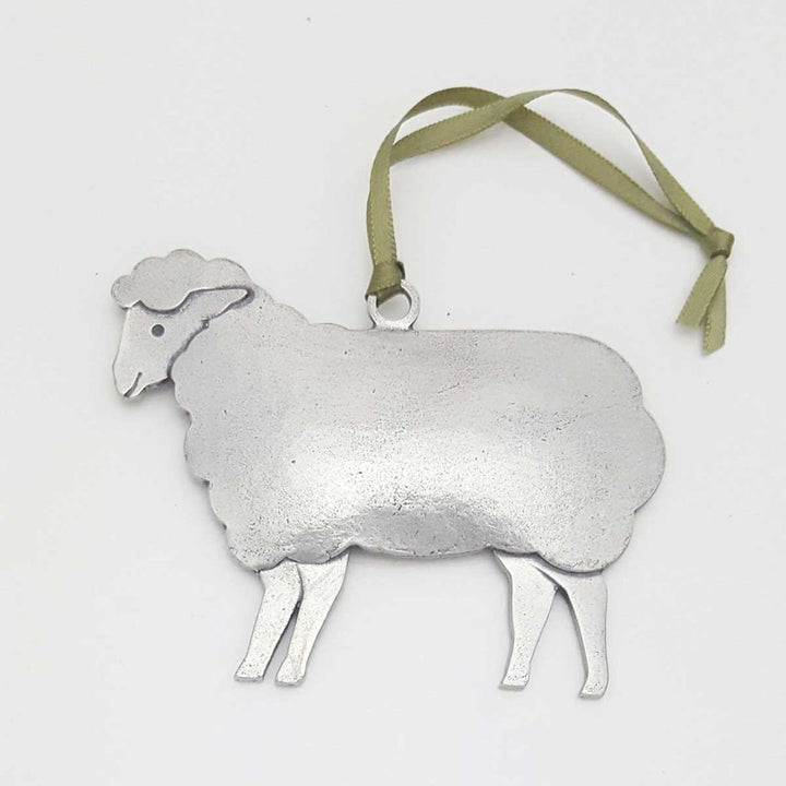 Sheep Holiday Pewter Ornament