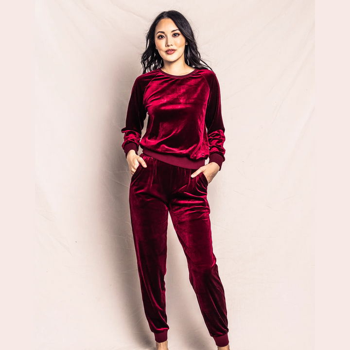 Royal Garnet Velour Lounge Set