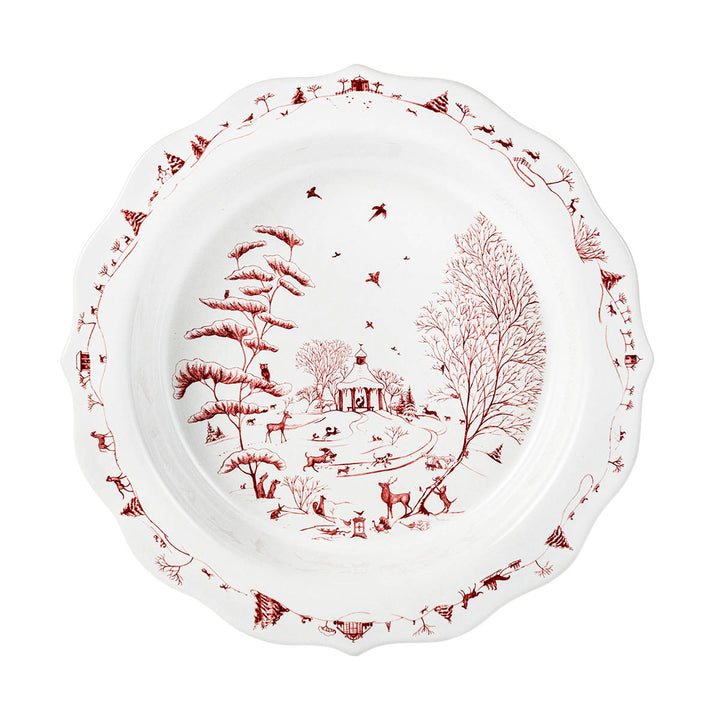 Juliska Winter Frolic Pie Dish - Ruby