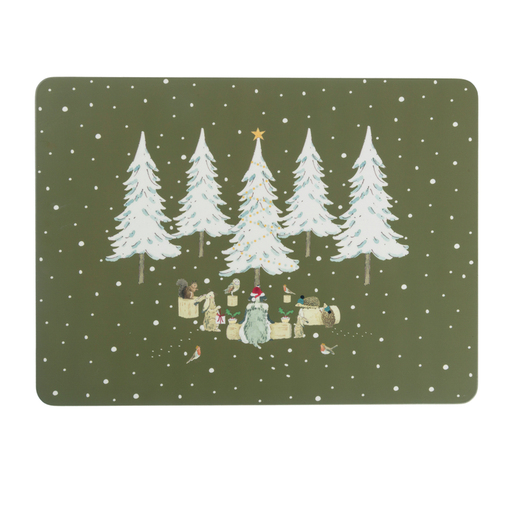 Festive Forest Cork Placemats Set Of Four