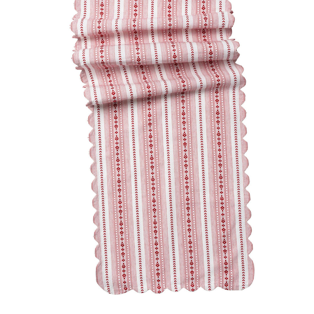 Juliska Villa Stripe Table Runner - Ruby