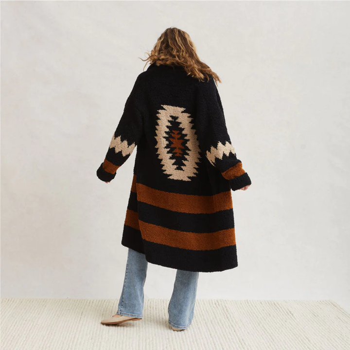 Aztec Shawl Collar Coat