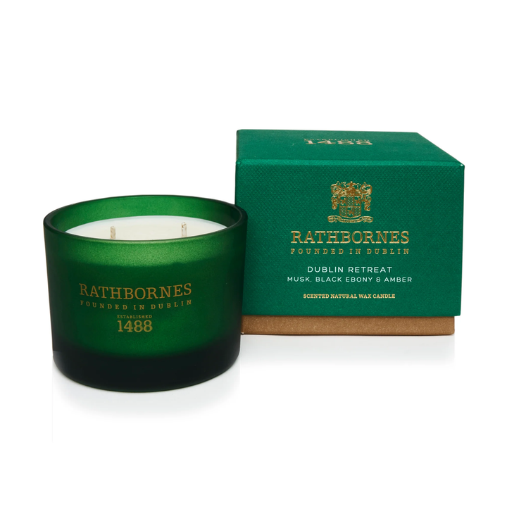 Rathbornes  Dublin Retreat Scented Luxury Classic Candle (Musk, Black Ebony & Amber)