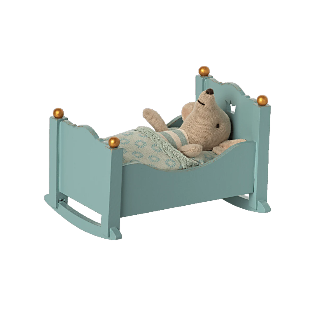 Maileg - Baby Mouse Cradle Blue