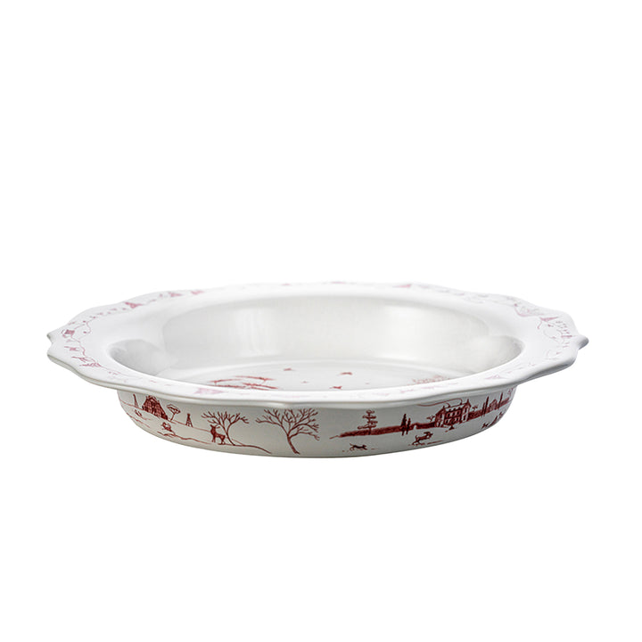 Juliska Winter Frolic Pie Dish - Ruby