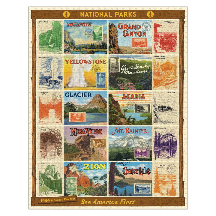 Vintage National Parks Postcard 1000 Piece Puzzle