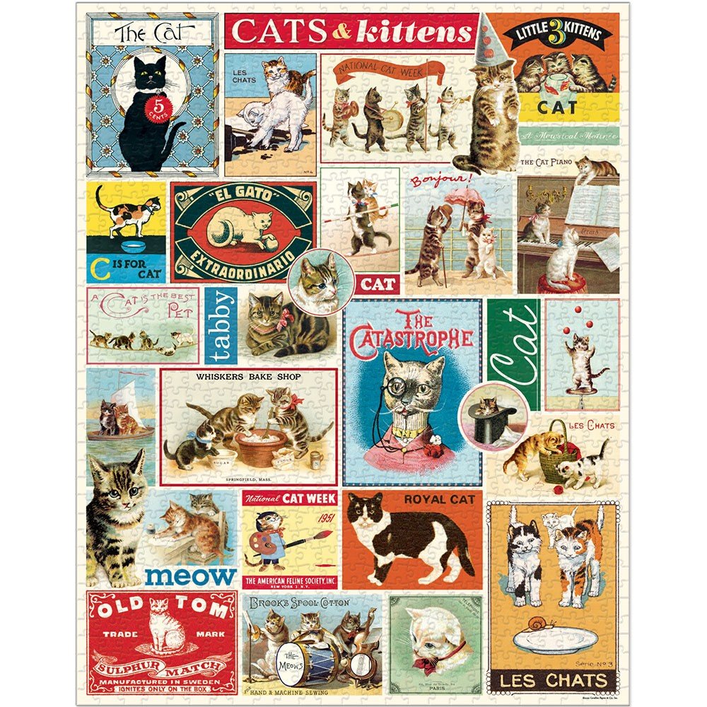 Vintage Cats & Kittens 1000 Piece Puzzle