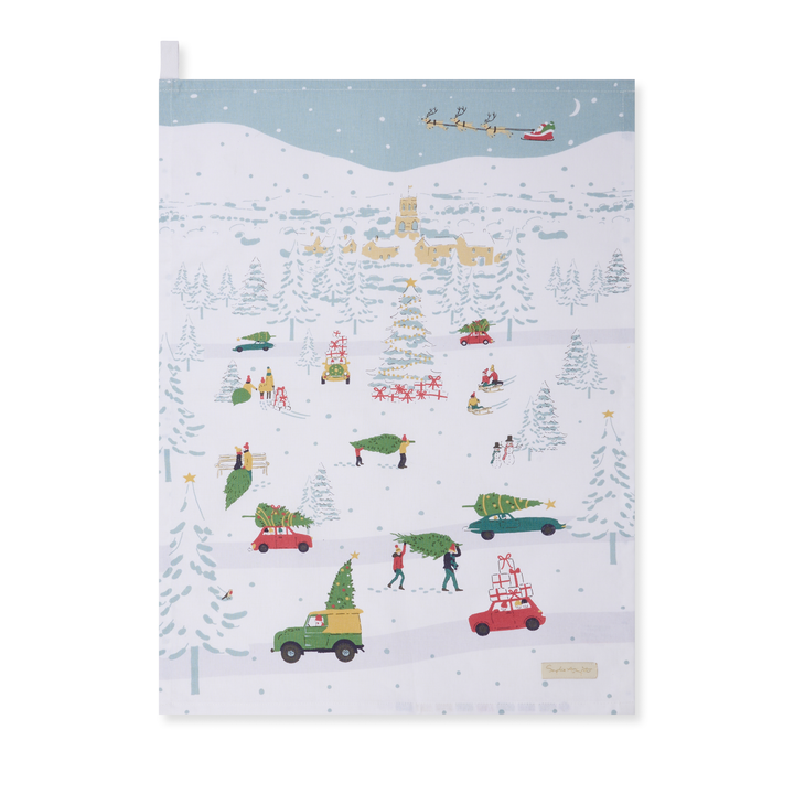 Home For Christmas Scene Dishtowel