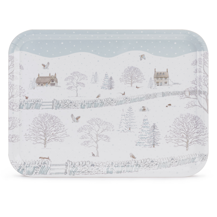 Snowy Cottage Serving Tray Large