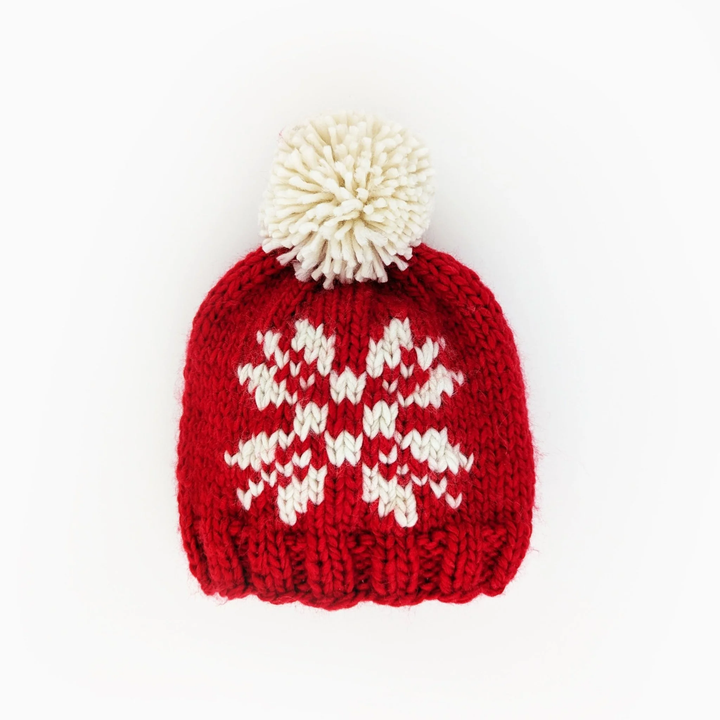 Snowflake Red Beanie for Baby & Toddlers