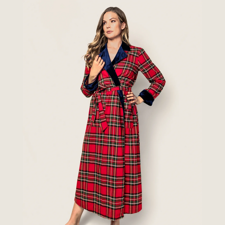 Women's Imperial Tartan Robe With Velvet Cuffs