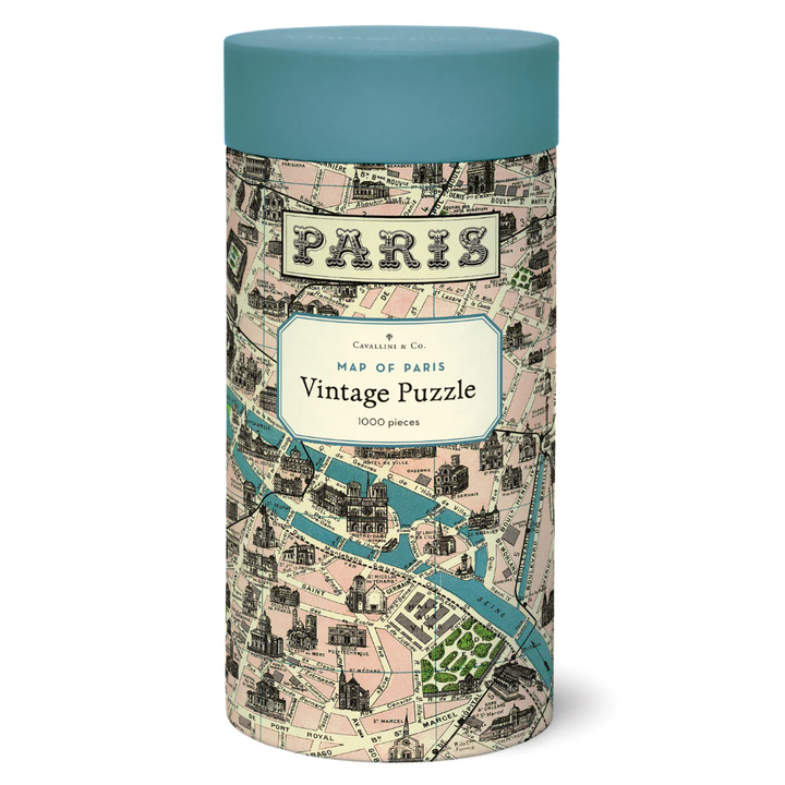 Vintage Paris City Map 1000 Piece Puzzle