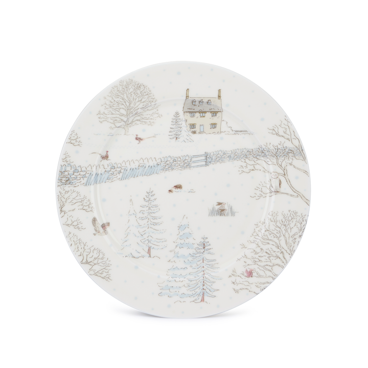 Snowy Cottage China Side Plate